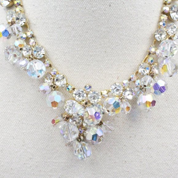 Juliana DE Aurora Borealis AB Crystals Rhinestones Charm Waterfall Necklace - Picture 7 of 13